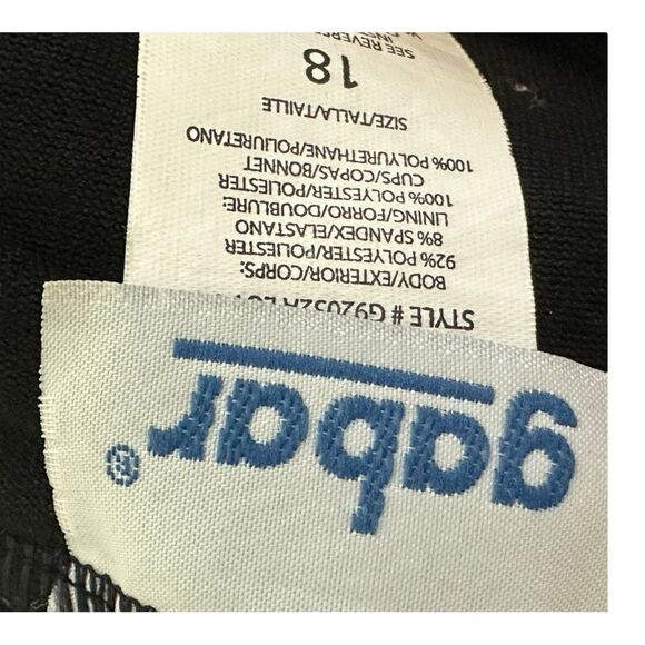 Vintage Gabar polka dot one piece swimsuit size 18 black & white teal blue - Picture 12 of 12